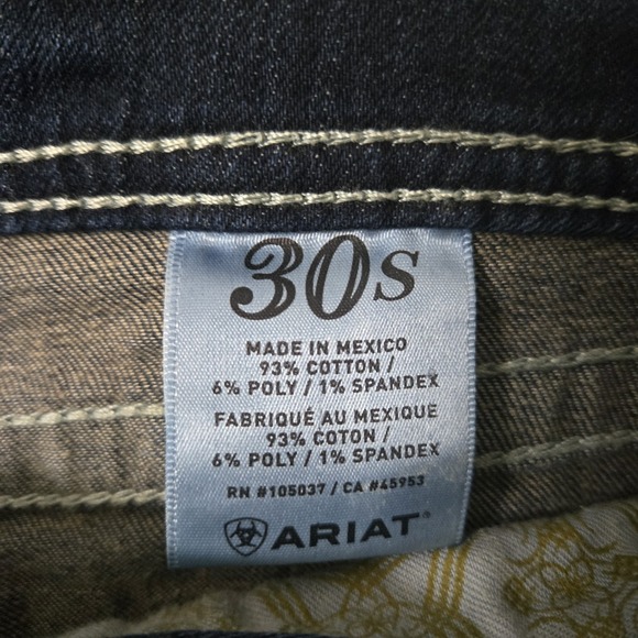 Ariat Jeans Women Sz 30 S Blue Denim Amber Western Straight Distressed Pants Hot - Picture 14 of 16